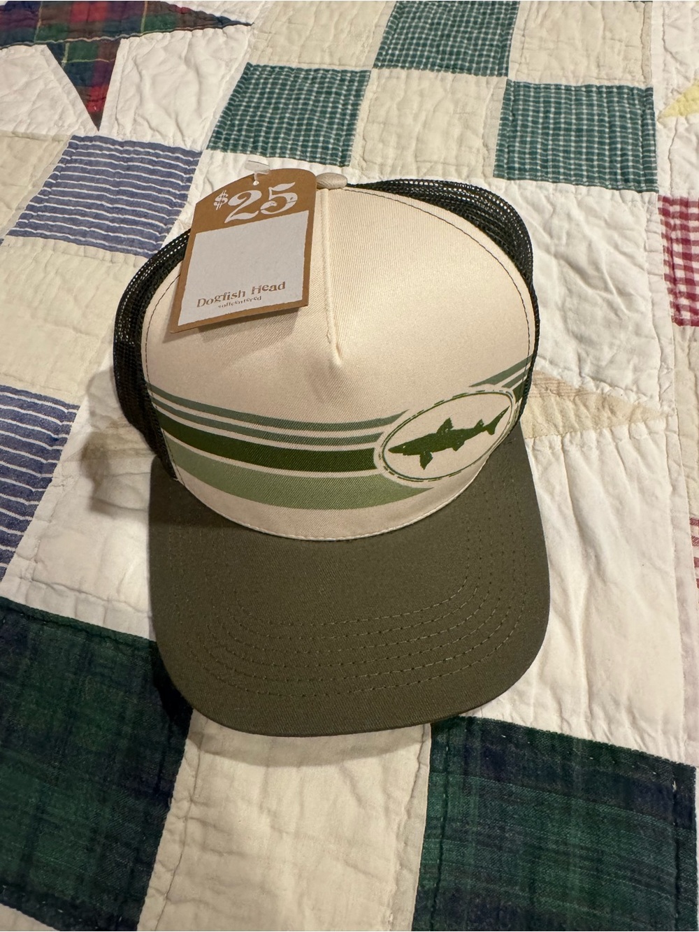Men’s Two-Tone Olive and Cream Trucker Hat
